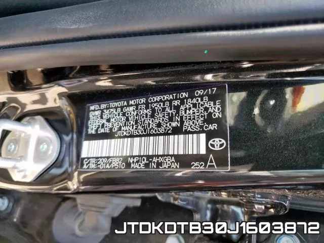 JTDKDTB30J1603872 фото 2