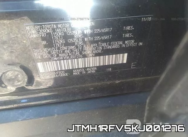 JTMH1RFV5KJ001276 фото 10