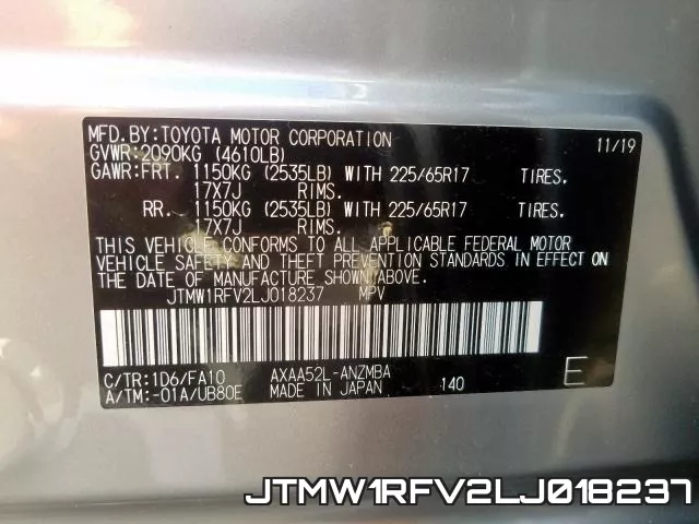 JTMW1RFV2LJ018237 фото 2