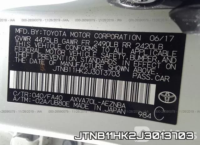 JTNB11HK2J3013703 фото 10