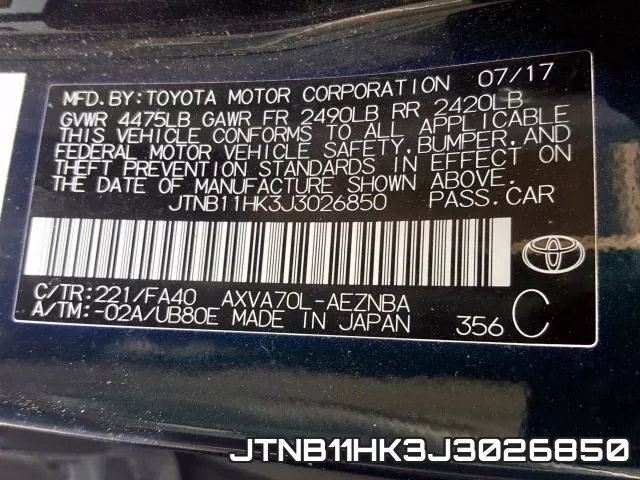 JTNB11HK3J3026850 фото 2