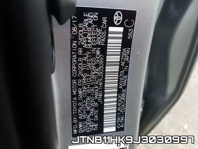 JTNB11HK9J3030997 фото 2
