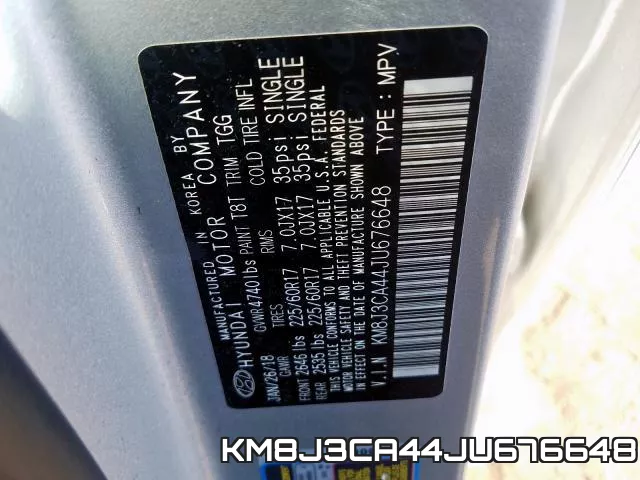 KM8J3CA44JU676648 фото 2
