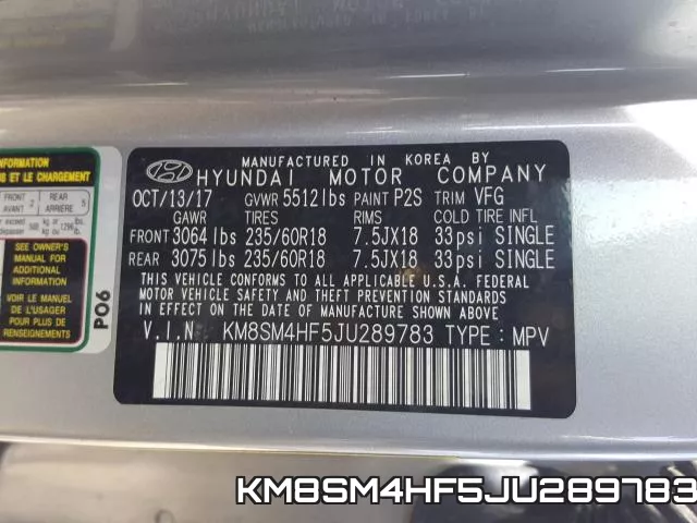 KM8SM4HF5JU289783 фото 2