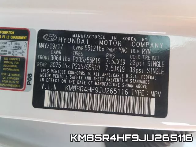 KM8SR4HF9JU265116 фото 2