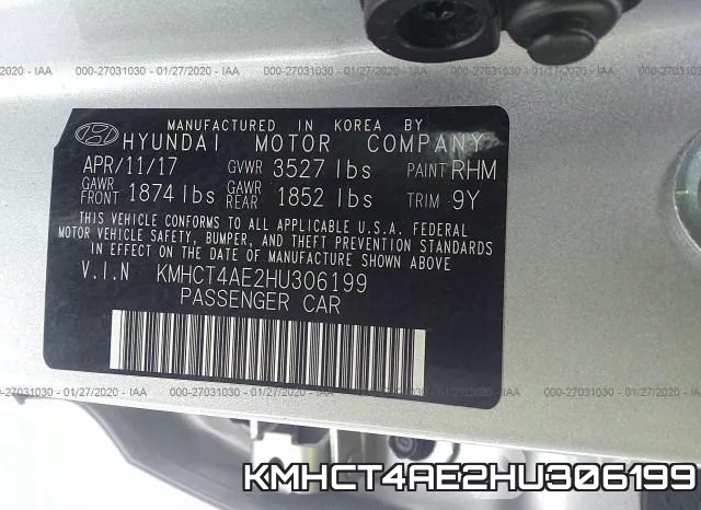 KMHCT4AE2HU306199 фото 10
