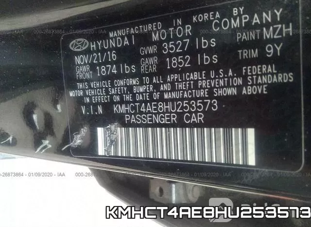 KMHCT4AE8HU253573 фото 10