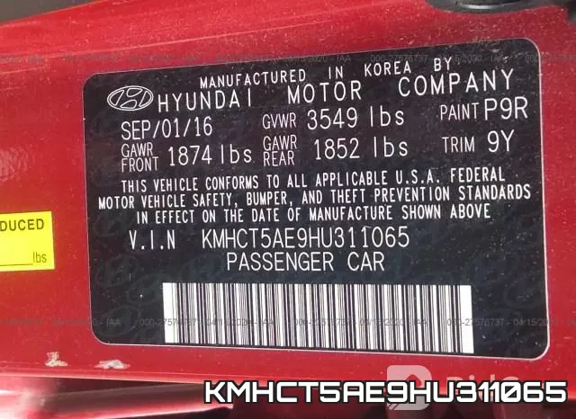 KMHCT5AE9HU311065 фото 10