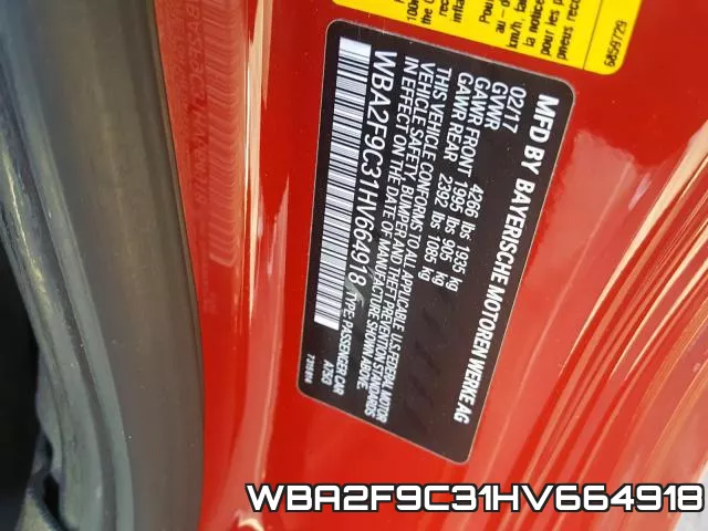 WBA2F9C31HV664918 фото 2