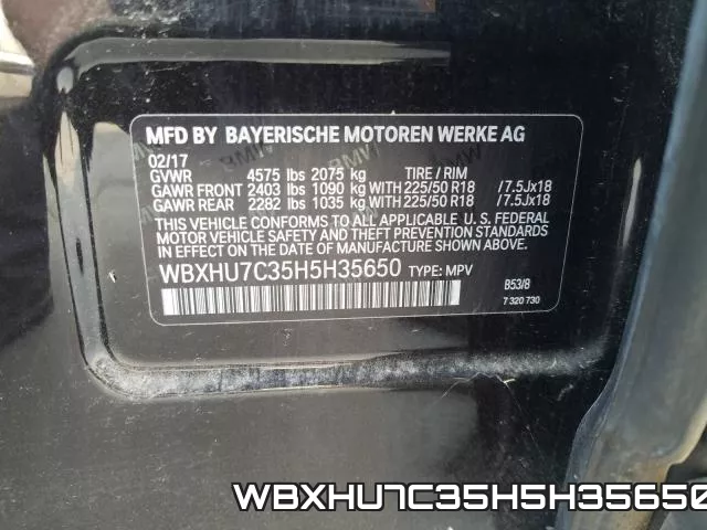 WBXHU7C35H5H35650 фото 2