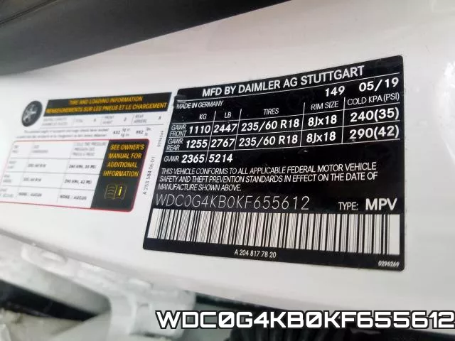 WDC0G4KB0KF655612 фото 2