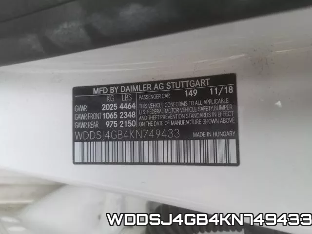 WDDSJ4GB4KN749433 фото 2