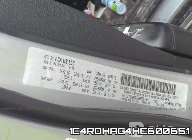 1C4RDHAG4HC600651 фото 10