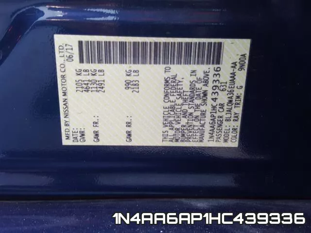 1N4AA6AP1HC439336 фото 2
