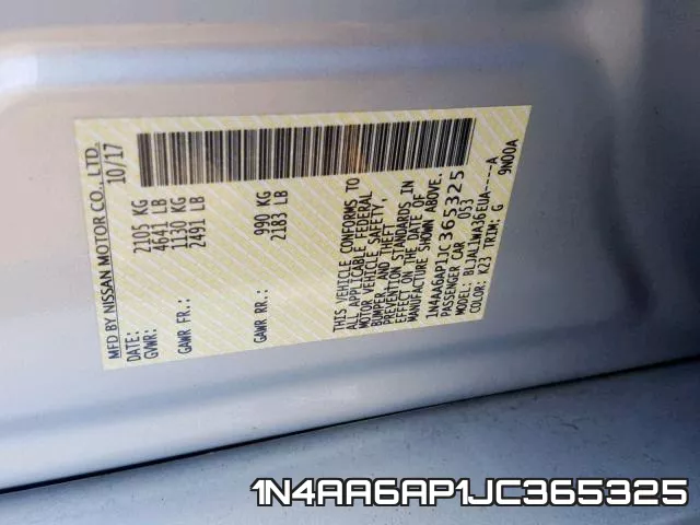 1N4AA6AP1JC365325 фото 2