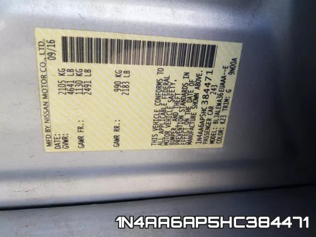 1N4AA6AP5HC384471 фото 2