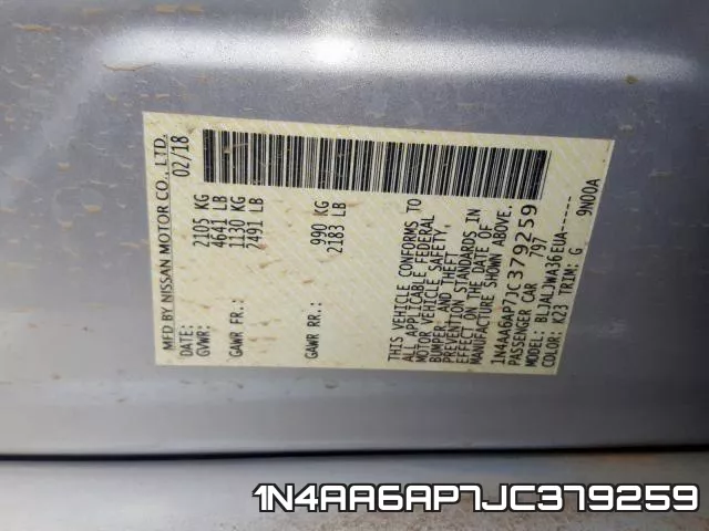1N4AA6AP7JC379259 фото 2
