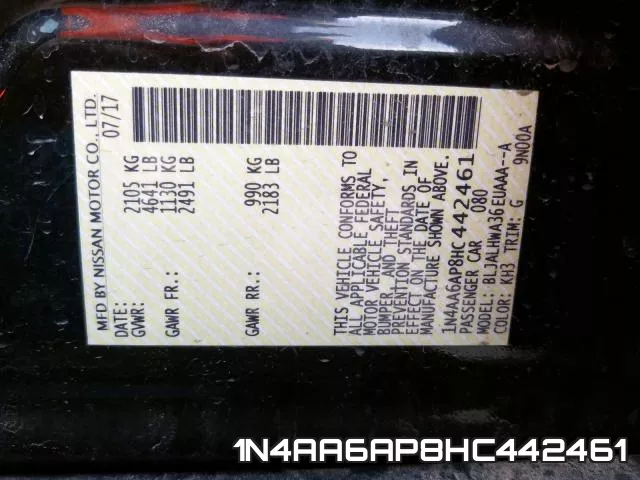 1N4AA6AP8HC442461 фото 2