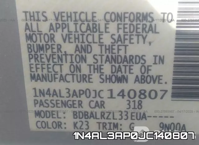 1N4AL3AP0JC140807 фото 10