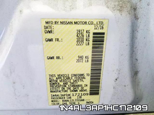 1N4AL3AP1HC172109 фото 2