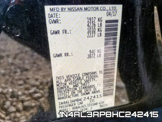 1N4AL3AP8HC242415 фото 2