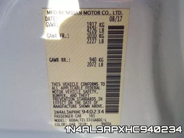 1N4AL3APXHC940234 фото 2