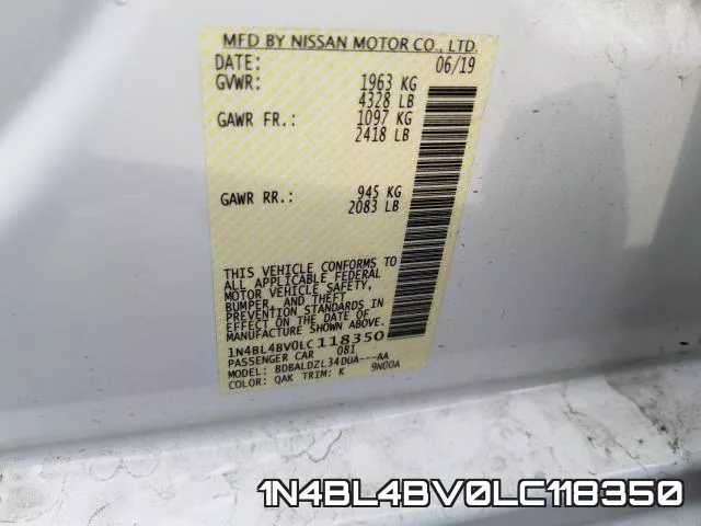 1N4BL4BV0LC118350 фото 2