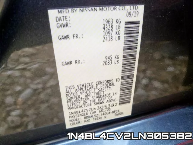 1N4BL4CV2LN305382 фото 2