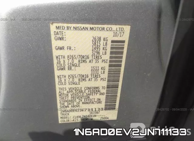 1N6AD0EV2JN711133 фото 10
