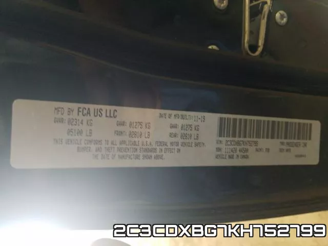2C3CDXBG7KH752799 фото 2