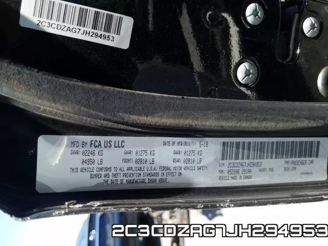 2C3CDZAG7JH294953 фото 2