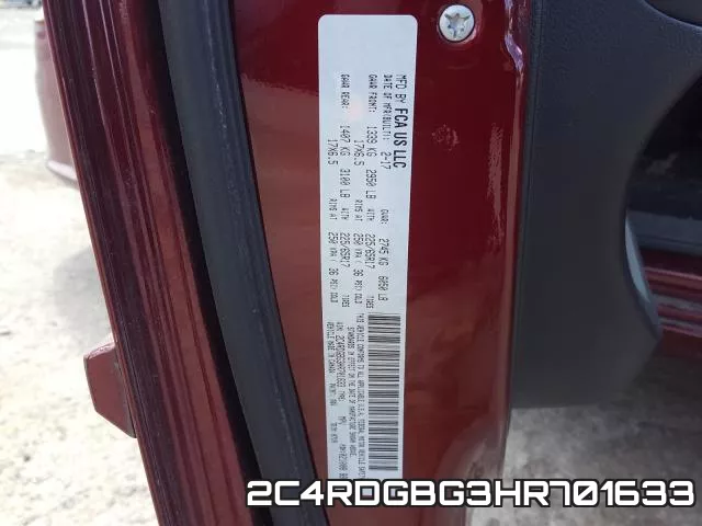 2C4RDGBG3HR701633 фото 2