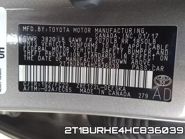 2T1BURHE4HC836039 фото 2