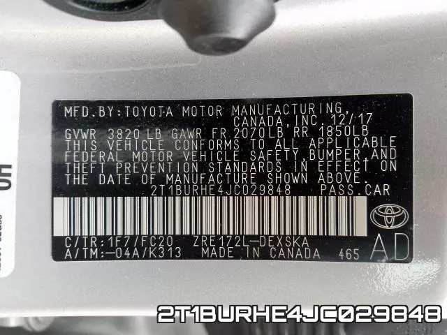 2T1BURHE4JC029848 фото 2