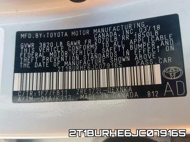 2T1BURHE6JC079165 фото 2
