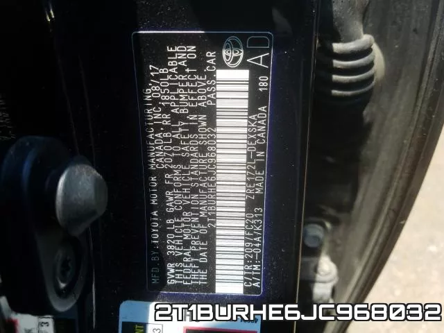 2T1BURHE6JC968032 фото 2