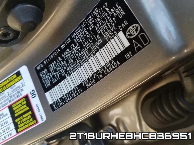 2T1BURHE8HC836951 фото 2