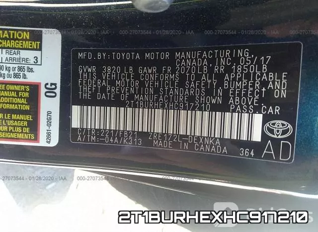 2T1BURHEXHC917210 фото 10