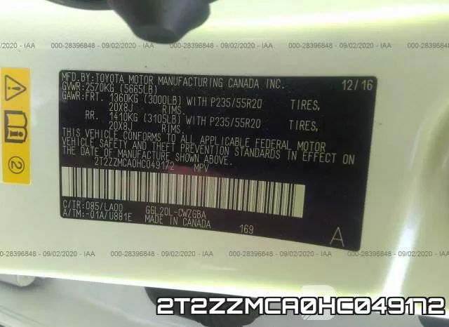 2T2ZZMCA0HC049172 фото 10