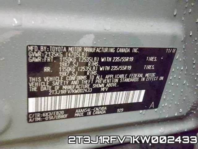 2T3J1RFV7KW002433 фото 2