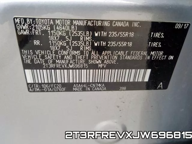 2T3RFREVXJW696815 фото 2