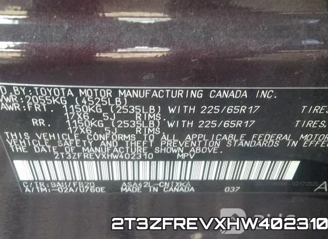 2T3ZFREVXHW402310 фото 10