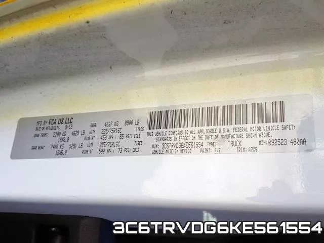 3C6TRVDG6KE561554 фото 2