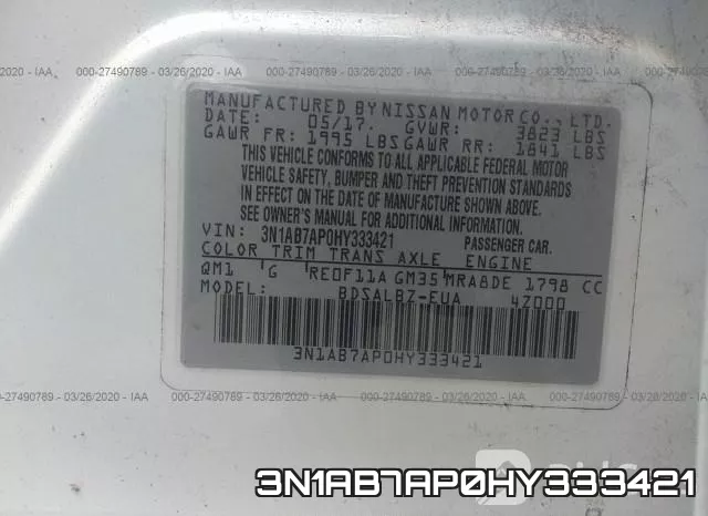 3N1AB7AP0HY333421 фото 10