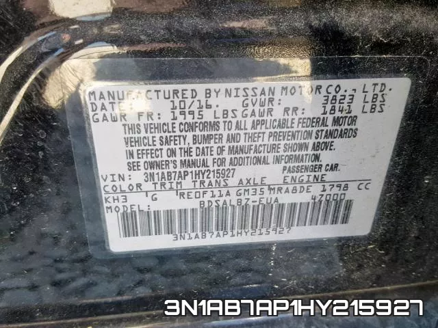 3N1AB7AP1HY215927 фото 2
