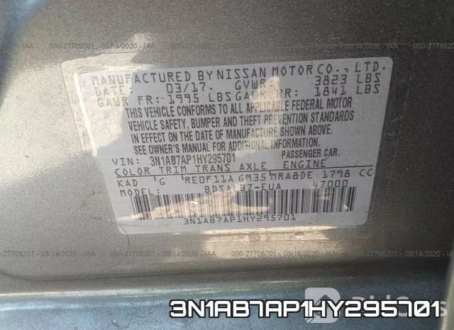 3N1AB7AP1HY295701 фото 10
