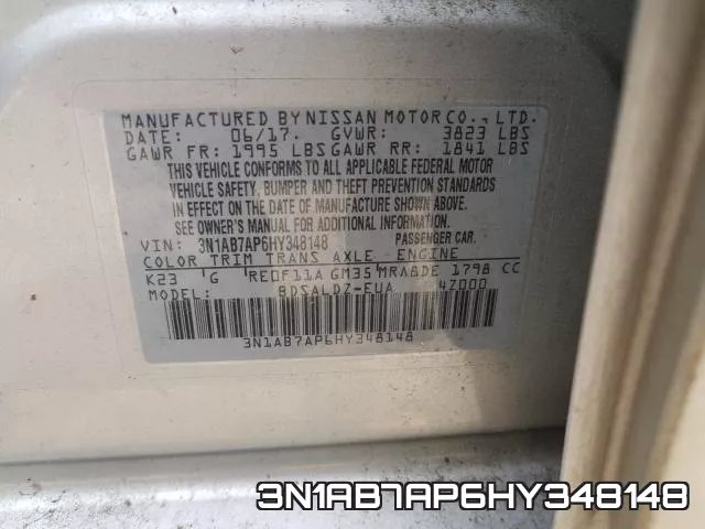 3N1AB7AP6HY348148 фото 2
