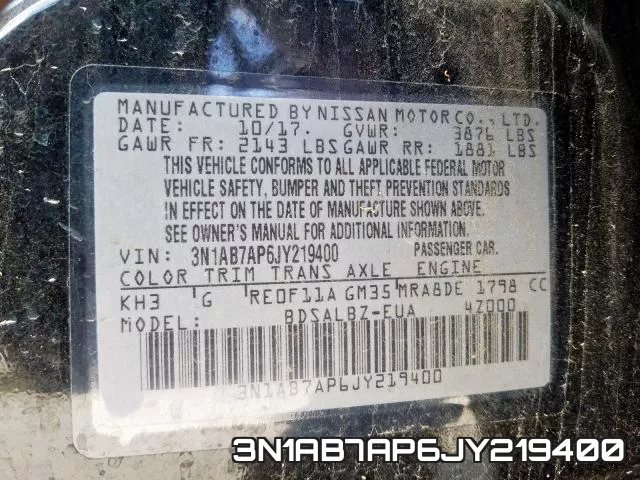 3N1AB7AP6JY219400 фото 2