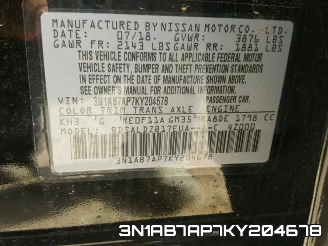 3N1AB7AP7KY204678 фото 2