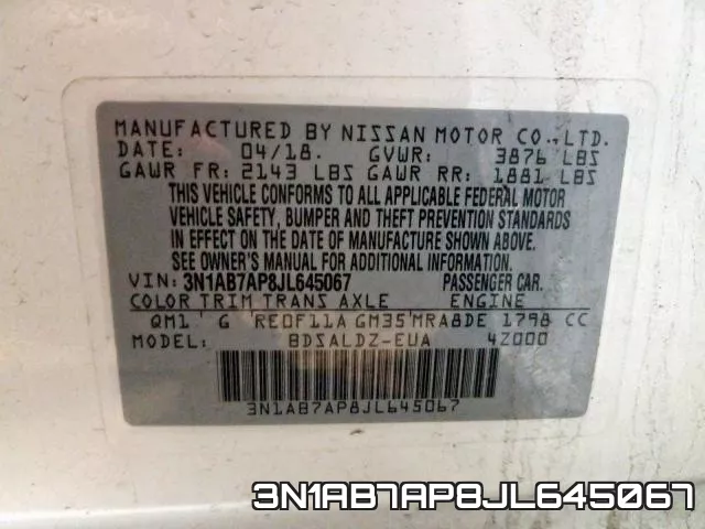 3N1AB7AP8JL645067 фото 2